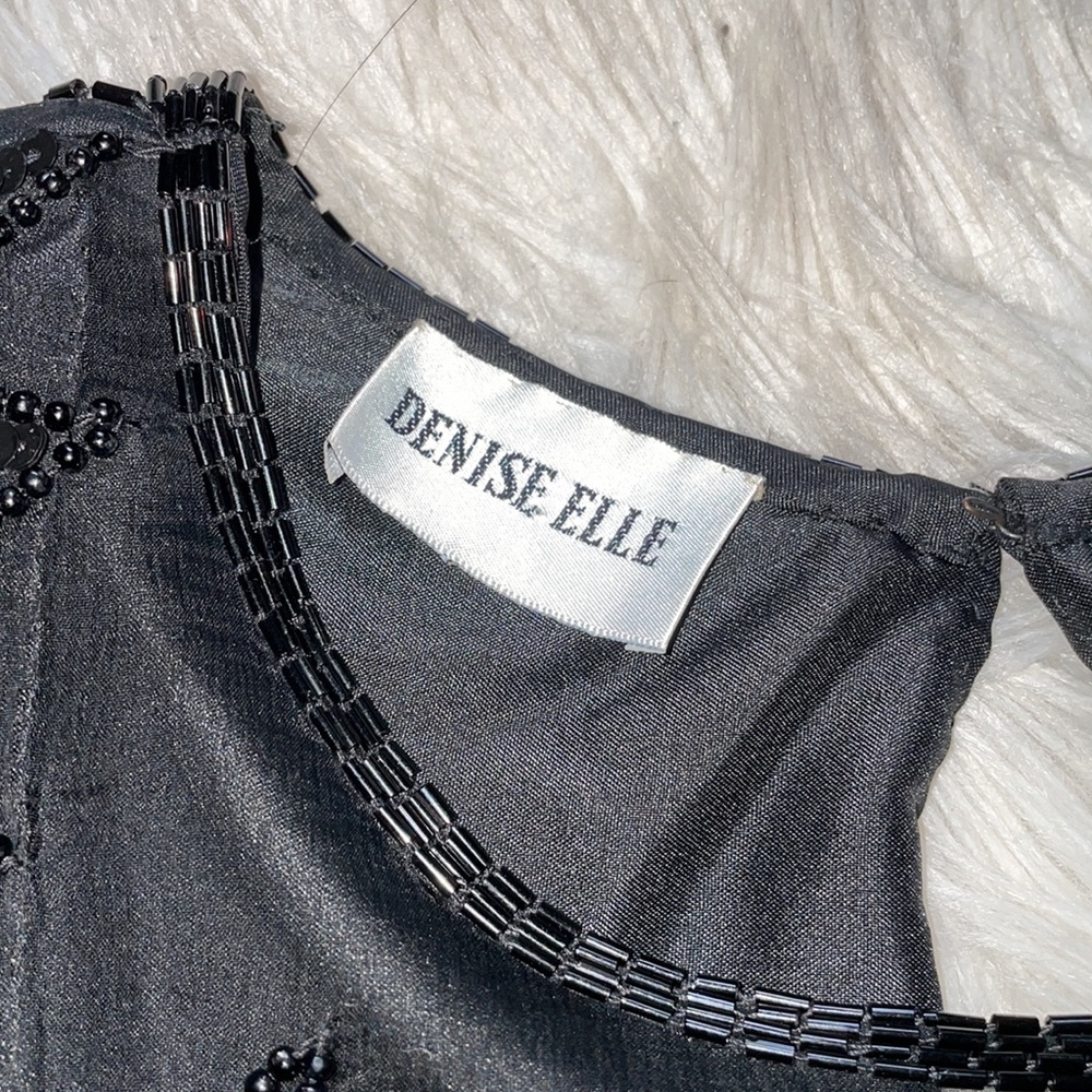 Denise Elle | Vintage 80’s L silk bead and sequin top - Picture 2 of 10